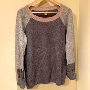 J crew color block wool sweater